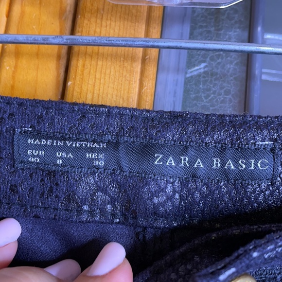 Zara Snakeskin Print Stretch w/ Gold Zipper Pants - Picture 7 of 13